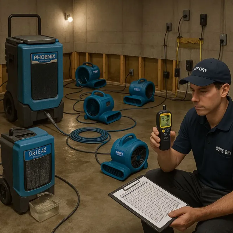 Structural Drying and Dehumidification process in Monessen, PA